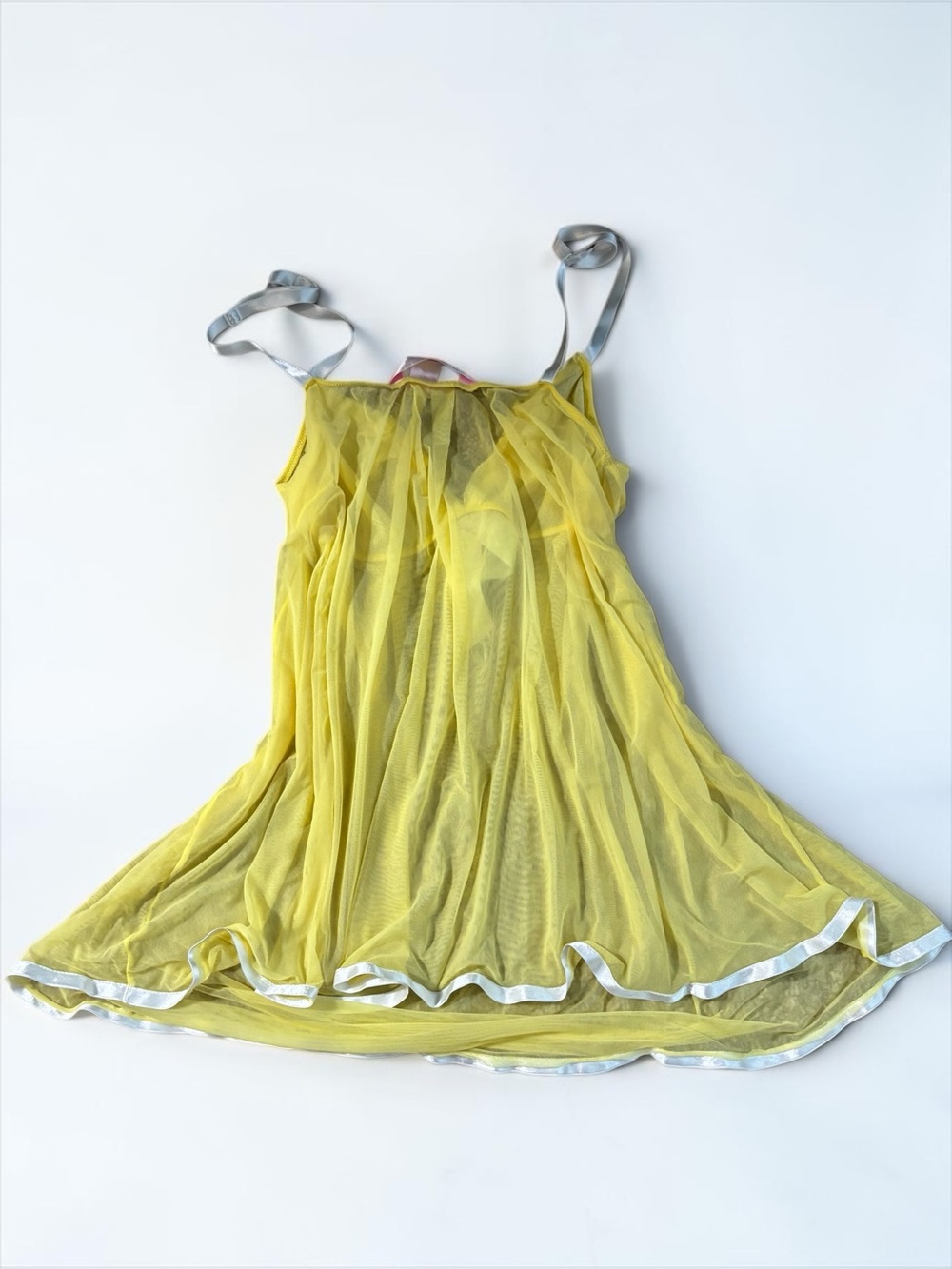 ASO Sabrina Carpenter Vintage Victoria’s Secret Angels Yellow Babydoll Chemise M - Picture 10 of 12
